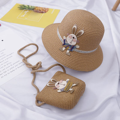 Set de Bolsa Decorativa y Sombrero de Paja con Diseño de Conejito - Image 19