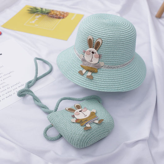Set de Bolsa Decorativa y Sombrero de Paja con Diseño de Conejito - Image 18