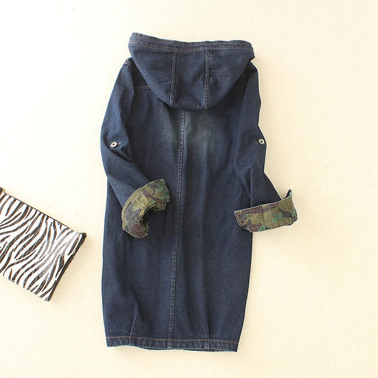 Chamarra Vaquera Camuflada con Capucha para Mujer - Image 4