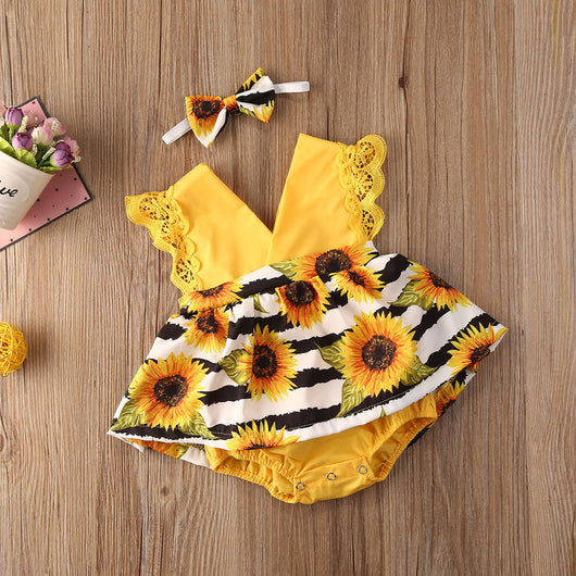 Jumpsuit Infantil Estampado Girasoles para Niñas - Image 5