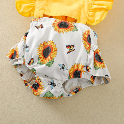 Jumpsuit Floral Abeja con Tirantes y Encaje Descubierto - Image 4