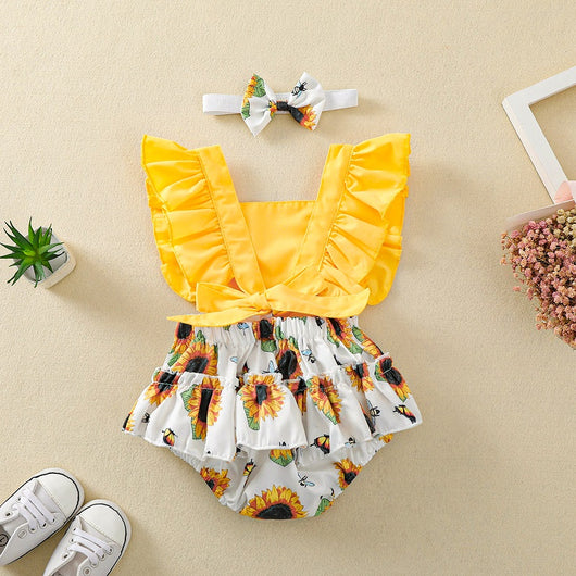 Jumpsuit Floral Abeja con Tirantes y Encaje Descubierto - Image 5