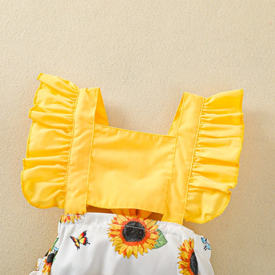 Jumpsuit Floral Abeja con Tirantes y Encaje Descubierto - Image 3