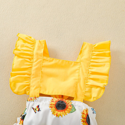 Jumpsuit Floral Abeja con Tirantes y Encaje Descubierto - Image 3