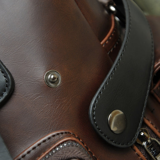 Bolsa de Cuero Crazy Horse para Hombre - Mochila Crossbody de Gran Capacidad para Viajes - Image 9