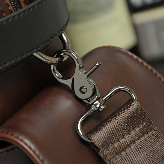 Bolsa de Cuero Crazy Horse para Hombre - Mochila Crossbody de Gran Capacidad para Viajes - Image 3