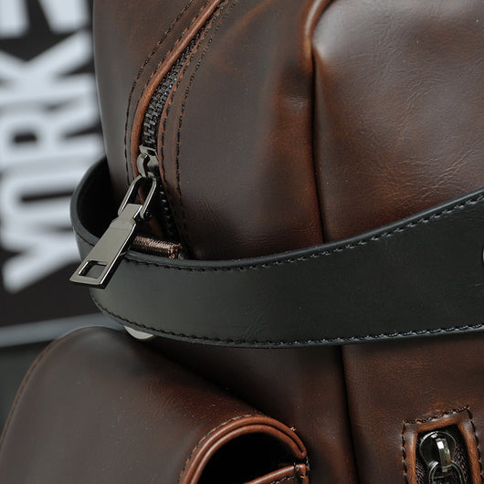 Bolsa de Cuero Crazy Horse para Hombre - Mochila Crossbody de Gran Capacidad para Viajes - Image 5