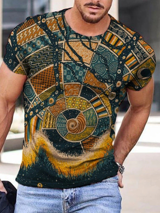 Camiseta Estampada de Manga Corta Estilo Europeo y Americano
