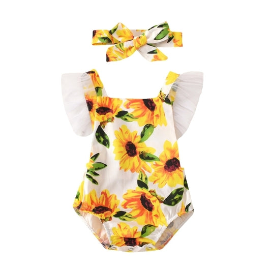 Jumpsuit Playero con Volantes y Estampado Girasol - Image 2