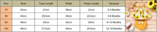 Conjunto de Tres Piezas para Bebé: Blusa y Shorts Estampado Girasol - Image 8
