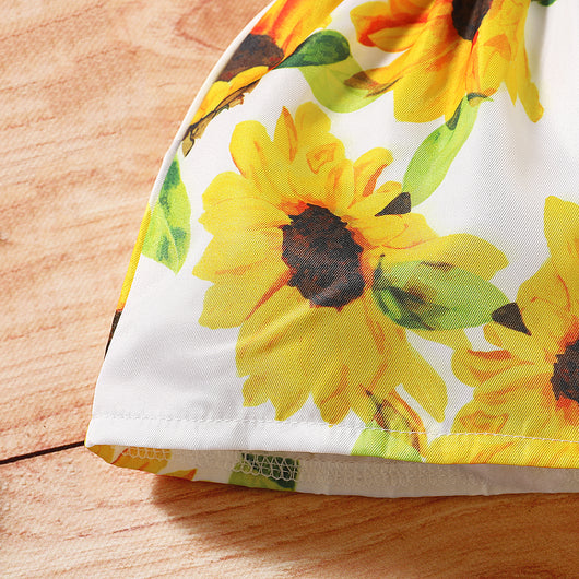 Conjunto de Tres Piezas para Bebé: Blusa y Shorts Estampado Girasol - Image 14