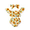 Traje de Baño Infantil Estampado Girasoles - Top Asimétrico y Short Triangular