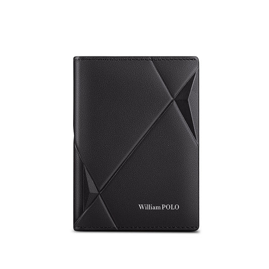 Billetera Minimalista de Cuero Genuino con Protección Anti-Radiofrecuencia para Documentos