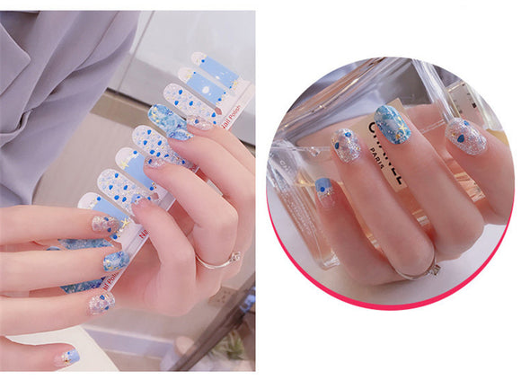 Pegatinas de Uñas 3D con Efecto Bronceado - Set de 20 Adhesivos de Doble Fila
