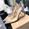 Zapatos de Tacón Alto Transparente con Strass para Mujer - Punta Fina