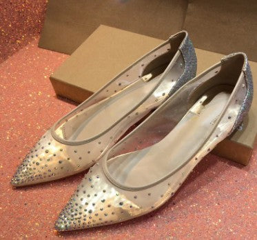 Zapatos de Tacón Alto Transparente con Strass para Mujer - Punta Fina - Image 6