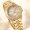 Reloj de Lujo para Mujer con Tres Cristales y Diamantes de Imitación