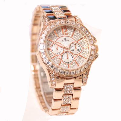 Reloj de Lujo para Mujer con Tres Cristales y Diamantes de Imitación - Image 6