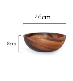 Tazón de Madera Natural para Frutas y Ensaladas - Recipiente Versátil para Hogar y Restaurante - Image 10