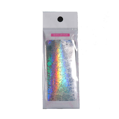 Stickers de Transferencia para Uñas Navideños con Efecto Láser Plata y Fondo Transparente - Image 6
