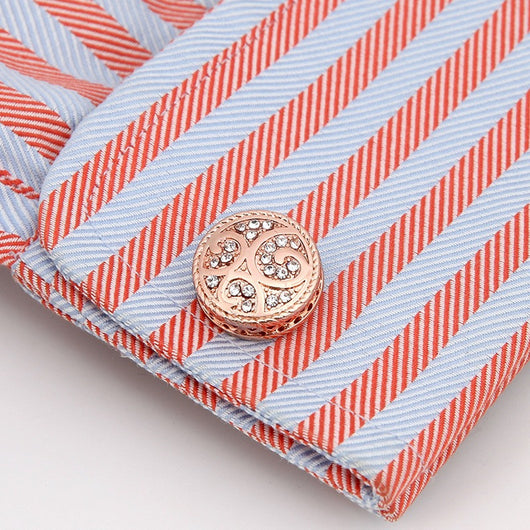 Gemelos Retro Redondos con Patrón Diamante en Metal Pulido - Image 10