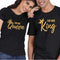Playera de Pareja Estampado Rey y Reina - Diseño Moderno para Él y Ella