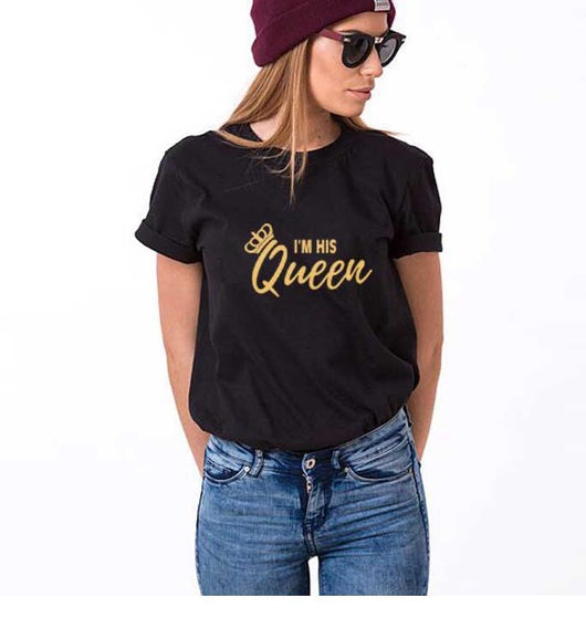 Playera de Pareja Estampado Rey y Reina - Diseño Moderno para Él y Ella - Image 2