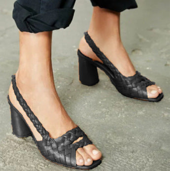 Sandalias de Tacón Alto para Mujer con Tiras Cruzadas y Hebilla