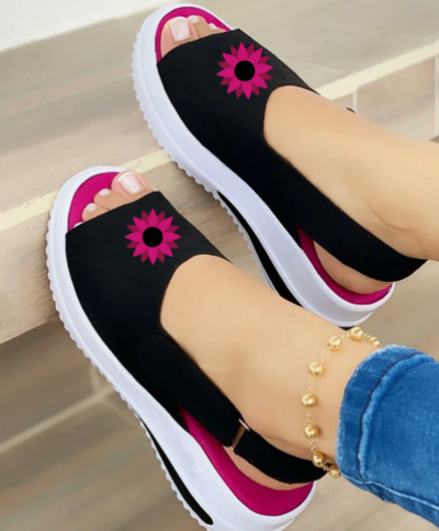 Sandalias de Playa Cómodas con Diseño de Boca de Pez y Tacón Plano - Image 6