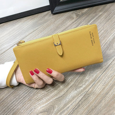 Cartera Larga para Mujer con Cierre de Cremallera Estilo Coreano