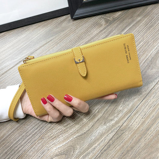 Cartera Larga para Mujer con Cierre de Cremallera Estilo Coreano