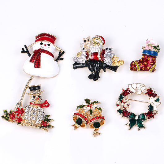 Broche Navideño Papá Noel Retro - Accesorio Metálico para Ropa y Complementos - Image 18