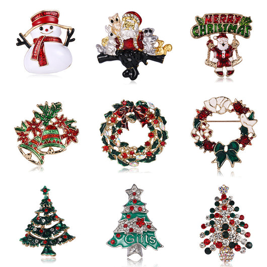 Broche Navideño Papá Noel Retro - Accesorio Metálico para Ropa y Complementos