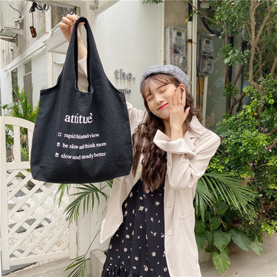 Bolso de Hombro de Lona para Mujer con Gran Capacidad - Diseño Literario - Image 9