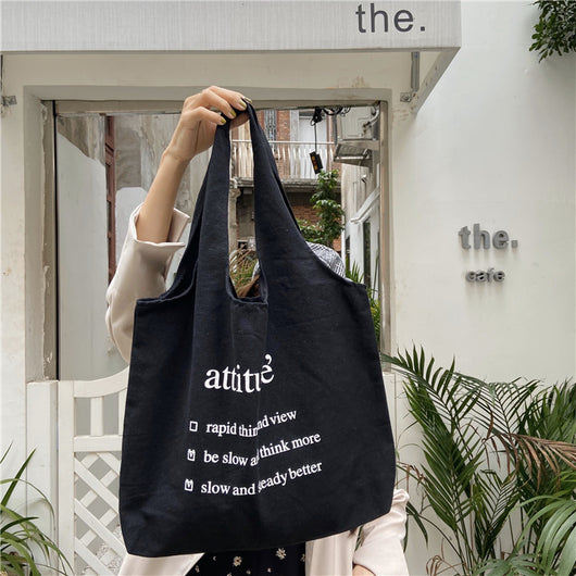 Bolso de Hombro de Lona para Mujer con Gran Capacidad - Diseño Literario - Image 7