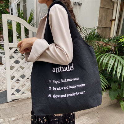 Bolso de Hombro de Lona para Mujer con Gran Capacidad - Diseño Literario - Image 10