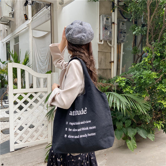 Bolso de Hombro de Lona para Mujer con Gran Capacidad - Diseño Literario - Image 12