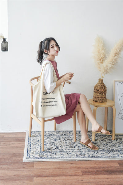 Bolso de Hombro de Lona para Mujer con Gran Capacidad - Diseño Literario - Image 16