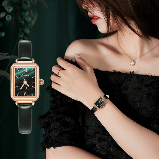 Reloj Elegante Malachita Verde con Esfera Texturizada Tamaño Compacto - Image 17