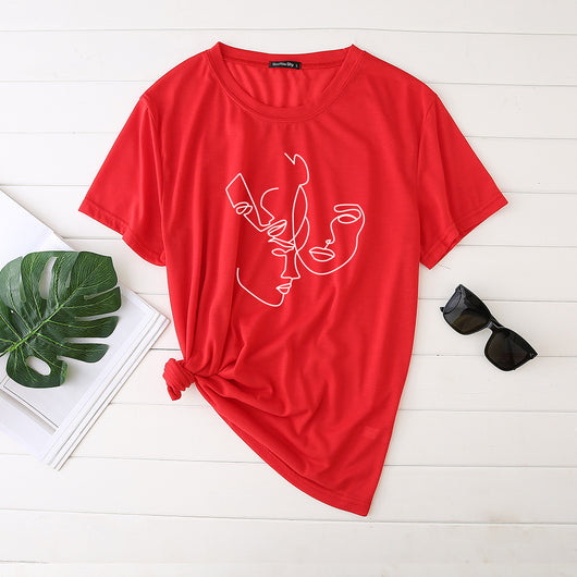 Playera Mujer Estampado Minimalista Líneas Abstractas - Image 7