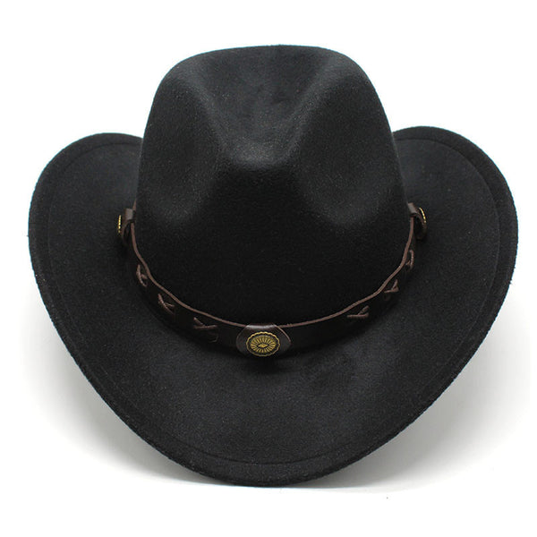 Sombrero Vaquero Estilo Europeo Lana Jazz Otoño Invierno