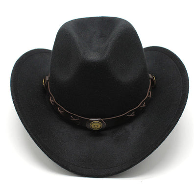 Sombrero Vaquero Estilo Europeo Lana Jazz Otoño Invierno
