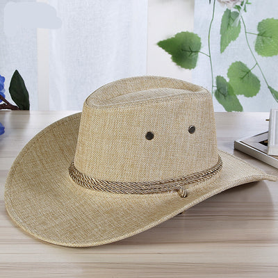 Gorra Vaquera de Lino para Ciclismo - Protección Solar y Estilo Occidental