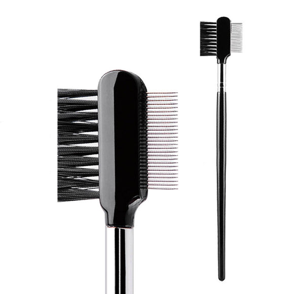Cepillo Dual para Cejas y Pestañas con Peine de Acero Inoxidable