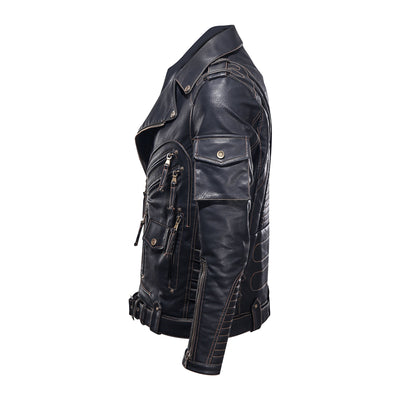 Chaqueta de Cuero para Motociclista - Estilo Clásico Motorero - Image 5