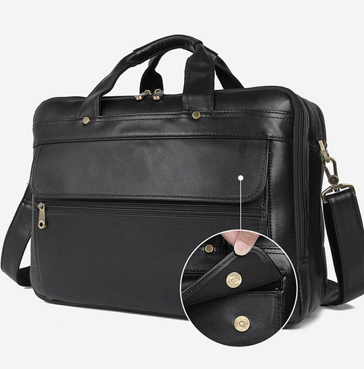 Maletín Ejecutivo de Cuero Genuino - Estilo Retro para Hombres Profesionales - Image 9