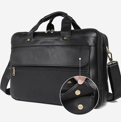 Maletín Ejecutivo de Cuero Genuino - Estilo Retro para Hombres Profesionales - Image 2