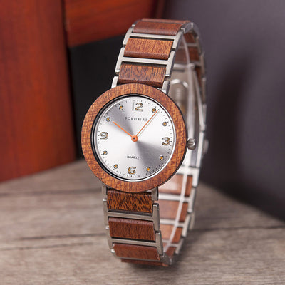 Reloj de Cuarzo con Correa de Madera - Resistente al Agua y Acero Inoxidable - Image 10