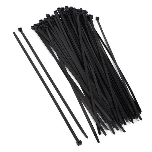 Pile of black cable ties with locking mechanisms, ideal for organizing cables and securing items. - Image 8