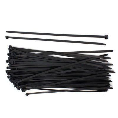 Pile of black cable ties with locking mechanisms, ideal for organizing cables and securing items. - Image 7